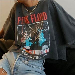 🔥Urban Outfitters🔥 Pink Floyd Oversized Cropped Tee